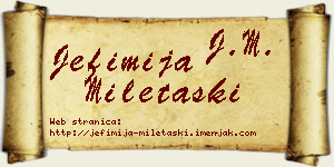 Jefimija Miletaški vizit kartica